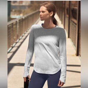 NWT Athleta Uptempo Elevate Long Sleeve Athletic Top Grey Size Large